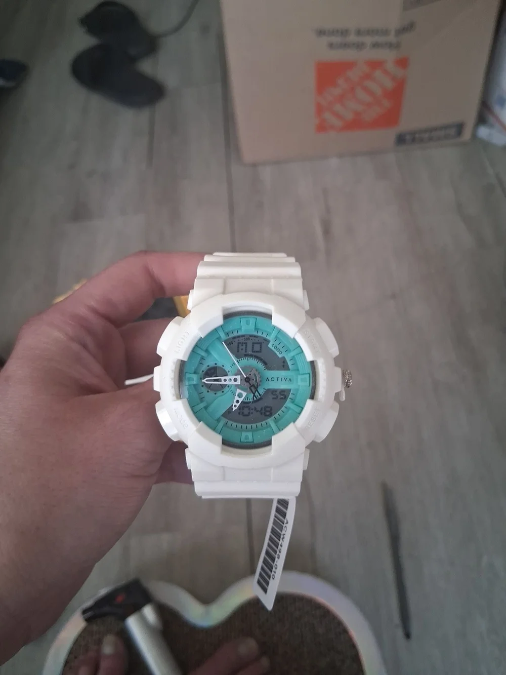 Activa x Invicta Pixel 50mm Watch ACW498-010 White/Turquoise Dial + Heavy Yellow